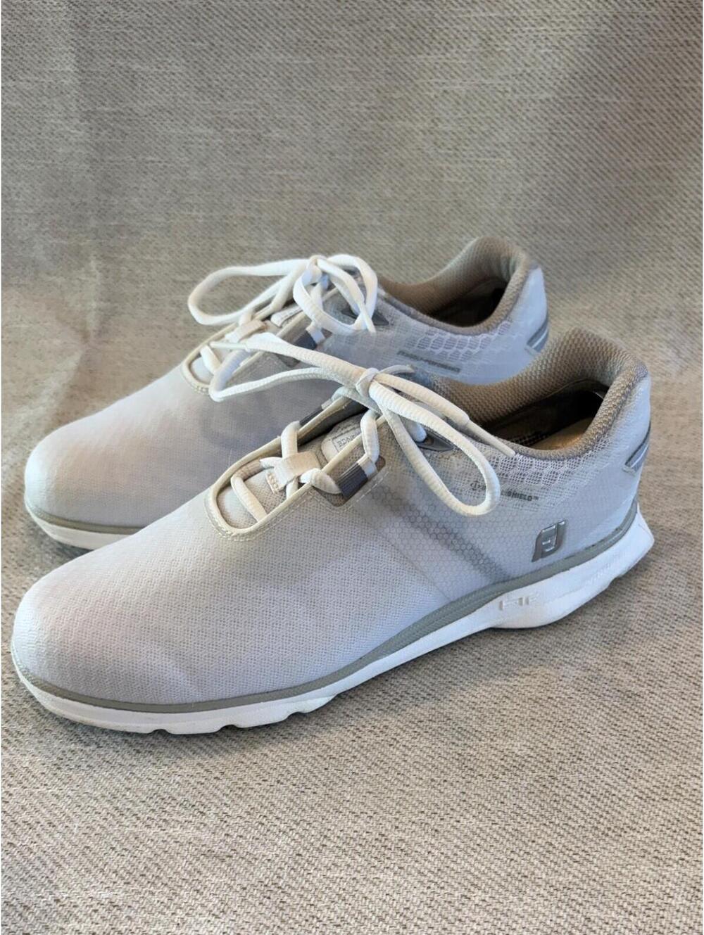 FootJoy Pro SL Women's 7.5 M Spikeless Golf Shoes White Silver Grey 98114